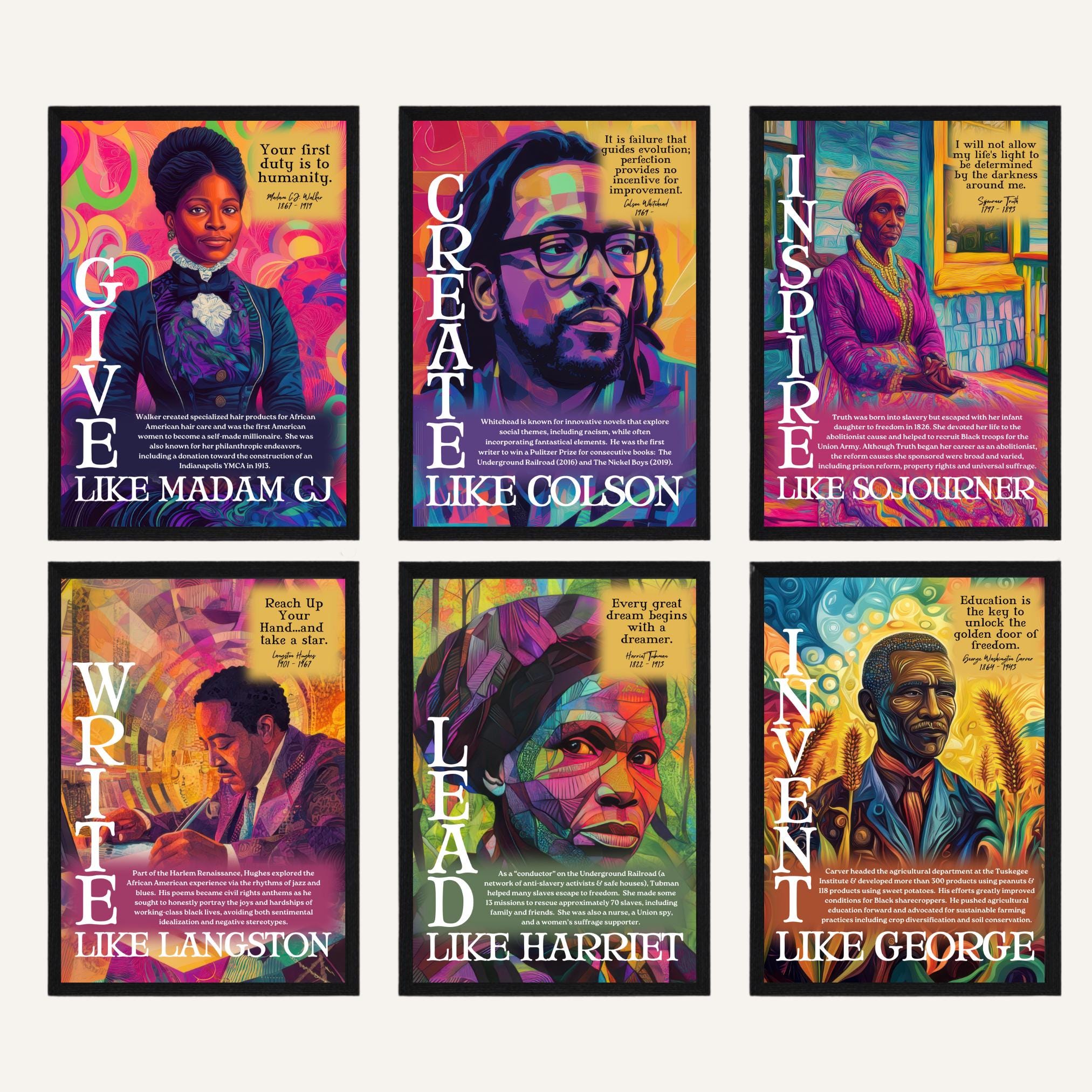 Black History Month Posters: Inspiring African American Leaders Authors ...