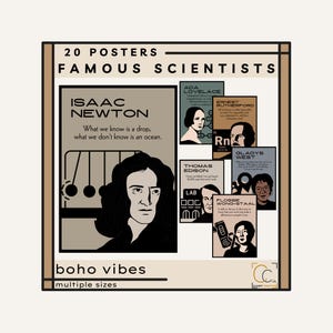 Famous Scientists Posters: Boho High School Science Classroom Poster Diverse Scientist Quotes Women in STEM Inspiring Science Quotations