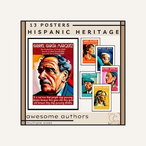 Hispanic Heritage Month Posters: Famous Latino Latina Authors Hispanic Writers Poets from History Inspiring Authors Poster Bundle