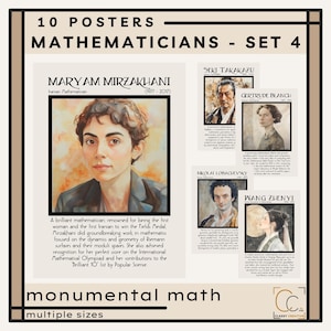 Inspiring Mathematicians Posters High School Math Classroom Posters Famous Diverse Mathematicians in History Mathematics Class Decor