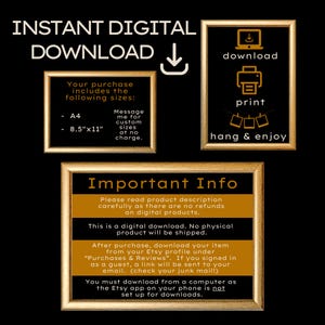 Puede incluir: Imagen de descarga digital instant&aacute;nea con texto. Incluye marcos con informaci&oacute;n sobre el producto, como los tama&ntilde;os A4 y 8.5"x11" (aproximadamente 21,6 x 27,9 cm), e instrucciones de descarga.