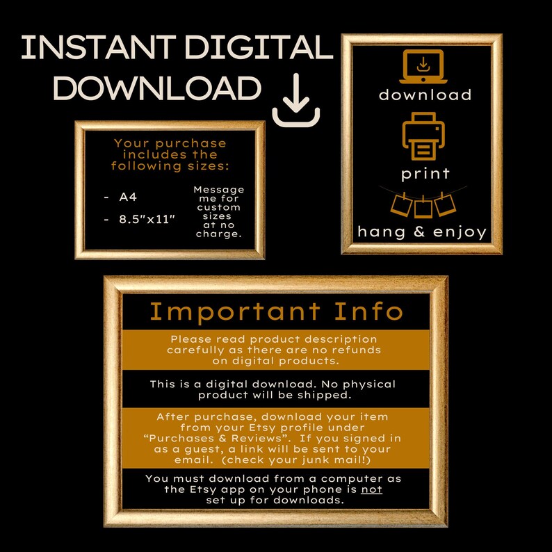 Puede incluir: Imagen de descarga digital instant&aacute;nea con texto. Incluye marcos con informaci&oacute;n sobre el producto, como los tama&ntilde;os A4 y 8.5"x11" (aproximadamente 21,6 x 27,9 cm), e instrucciones de descarga.