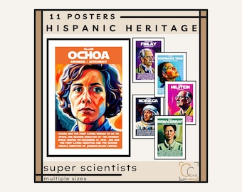Hispanic Heritage Month Posters: Famous Latino Latina Scientists Science Classroom Decor Inspiring Scientists Posters Women in STEM