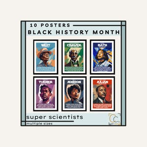 Black History Month Posters African American Scientists Black History Month Bulletin Board Science Classroom Posters STEM Science Decor