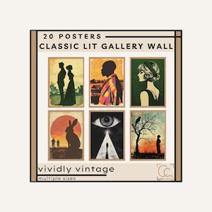 Classic Literature Gallery Wall Posters, High School English Classroom Decor, Library Wall Art, Popular Novels Book Covers, Literary Art