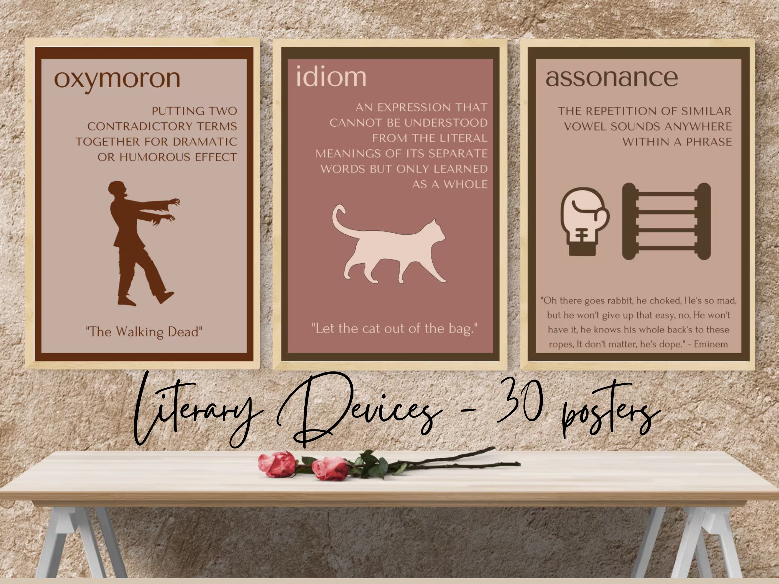 Literatur Poster Set 11-teilig - Rhetorische Elemente Für Klassenzimmer & Home