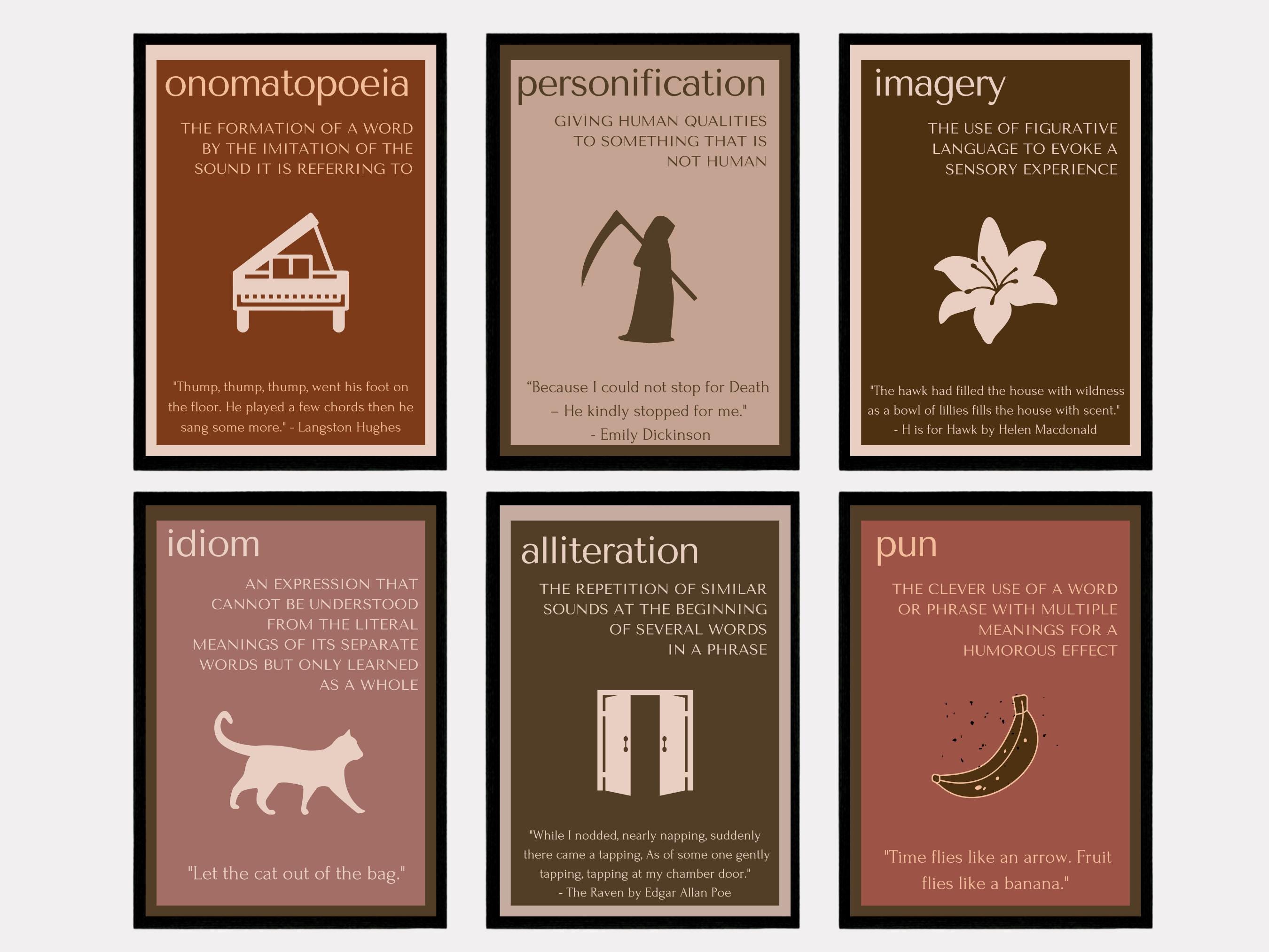 Literary Devices Poster Bundle: High School English Classroom Decor ...
