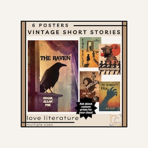 Classic Literature Short Story Posters: Vintage English Classroom Decor (Digital Download) Custom Middle School English