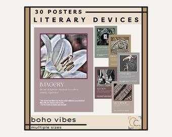 Literary Devices Poster Bundle: High School English Classroom Decor Middle School Writing Figurative Language Poetic Devices Posters