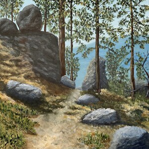 Four Peaks Trail Canvas Print, Acrylic Painting (20x20)