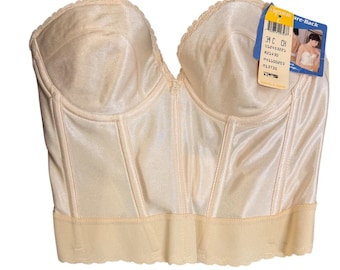 Soutien-gorge corset long dos nu Carnival vintage 34C champagne nuptiale dos nu 203