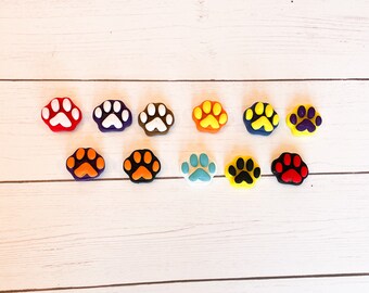 Multicolor paw earrings