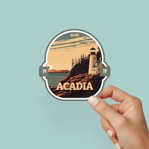 Acadia Sticker National Park Explorer, Laptop Sticker, Hydroflask Water-Resistant Vinyl Sticker, US National Park Decal, Gift for