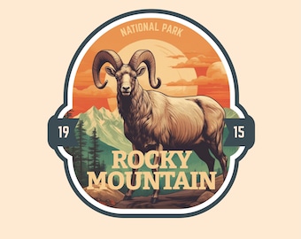 Rocky Mountain Laptop Sticker Wild Life Hiking Kindle Sticker National Park Series Vinyl Water Resistant Sticker Water Bottle Travel Gift