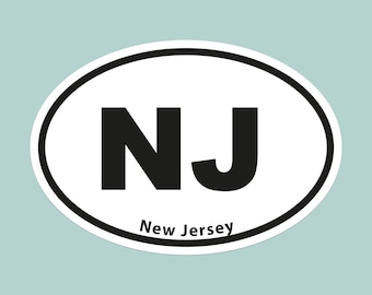 New Jersey Bumper Sticker Laptop Water Bottle Vinyl America USA Car Gift