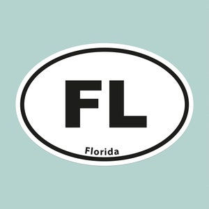 Florida State Oval Bumper Sticker Laptop Water Bottle Vinyl America USA