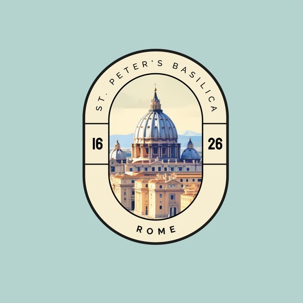 St Peter's Basilica Italy Sticker Luggage Travel Bumper Sticker Water Bottle Kindle Decal Bridge Sticker