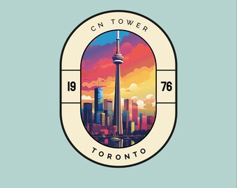 CN Tower Canada Sticker Toronto Travel Gift Kindle Landmark Series Laptop Car Decal