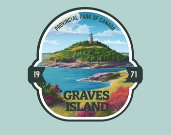 Graves Island Canada Sticker National Parks of Canada Sticker Travel Journal Sticker Luggage National Park Explorer