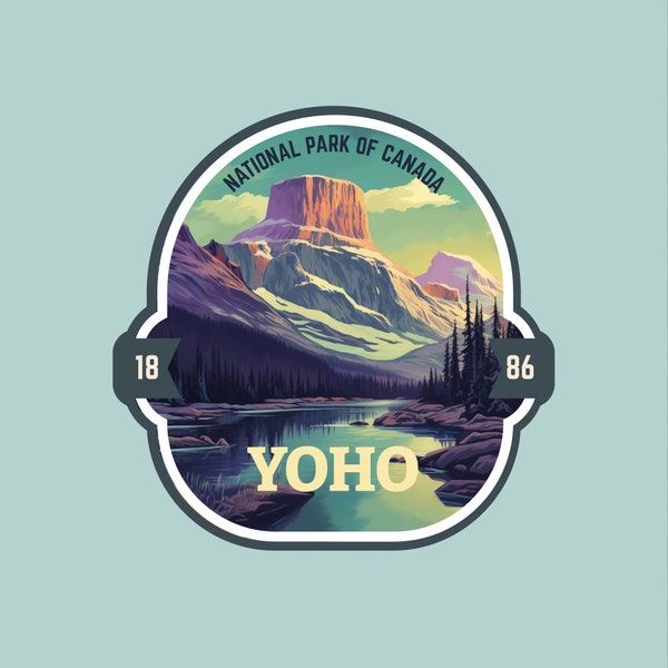 Yoho Canada Sticker National Park Explorer Laptop Sticker Canada Series Water-Resistant Vinyl Sticker