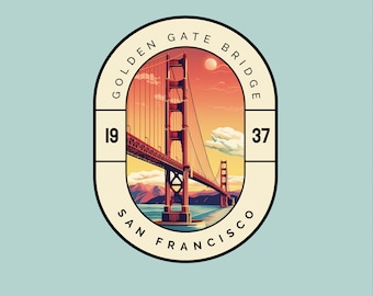 Golden Gate San Francisco Sticker Laptop Travel Sticker Water Bottle Kindle Decal Bridge Sticker