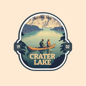 Crater Lake Laptop Sticker Wild Life Hiking Kindle Sticker National Park Series Vinyl Water Resistant Sticker Water Bottle Travel Gift