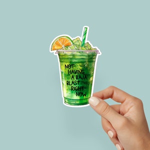 Funny Drink Sticker, Not Having A Baja Blast Right Now, Laptop Sticker, Water Bottle Sticker, Journal Sticker, Funny Sticker, Meme Sticker