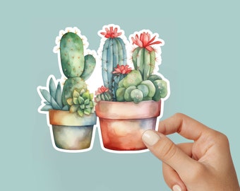 Cactus Flower Watercolor Sticker, Cactus Decal, Kindle Stickers - Custom E-reader Decals - Bookish Vinyl Skin - Cute Literary Gift