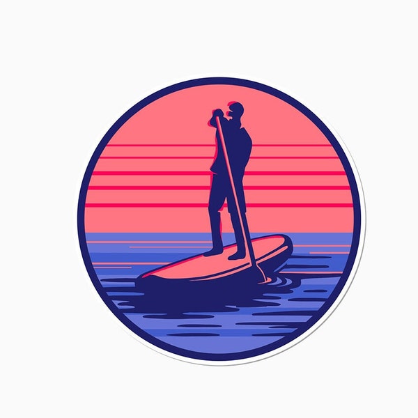 Paddle Boarding Sticker, Outdoor Adventure Water Bottle Sticker, Paddle Board Deca, Beach sticker, Stand Up Paddle Sticker Gift for