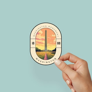 Washington Monument Travel Sticker Washington DC Travel Journal Sticker Cute Luggage Laptop Sticker
