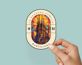 La Sagrada Familia Sticker Barcelona Travel Gift Kindle Landmark Series Laptop Car Decal