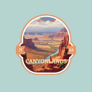 Canyonlands Park Sticker Utah Outdoor Sticker National Park Explorer Laptop Sticker Hydroflask Water-Resistant Vinyl Sticker