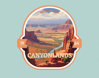 Canyonlands Park Sticker Utah Outdoor Sticker National Park Explorer Laptop Sticker Hydroflask Water-Resistant Vinyl Sticker