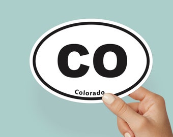 Colorado State Oval Bumper Sticker Laptop Water Bottle Vinyl America USA