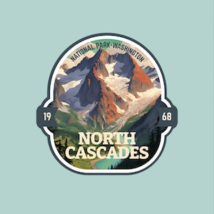 North Cascades Washington Sticker National Park Explorer Laptop Sticker Water-Resistant Vinyl Sticker