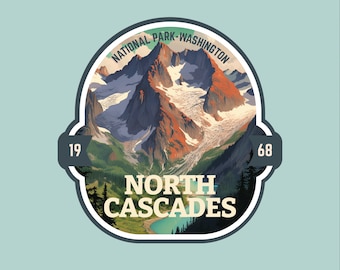 North Cascades Washington Sticker National Park Explorer Laptop Sticker Water-Resistant Vinyl Sticker