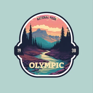 Olympic Outdoors Kindle Sticker National Park Vinyl Water Resistant Sticker Water Bottle Travel Gift