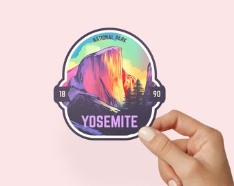 Yosemite National Park Explorer Laptop Sticker, Hydroflask Water-Resistant Vinyl Sticker, US National Park Decal