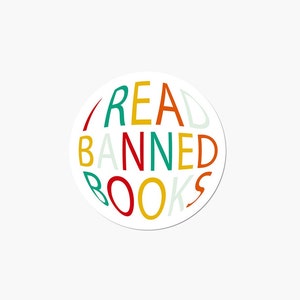 Read Banned Books, Book Quotes Sticker, Book Reading Vinyl Decal