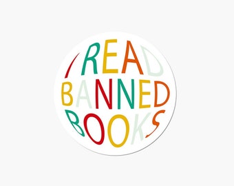 Read Banned Books, Book Quotes Sticker, Book Reading Vinyl Decal
