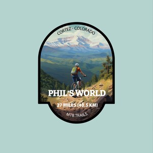 Mountain Bike Sticker Colorado Phil&#39;s World MTB Trail Sticker Bike Trails Laptop Sticker Trail Series