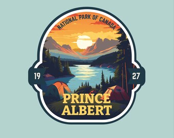 Prince Albert Sticker National Parks of Canada Sticker Canada Travel Journal Sticker Cute Luggage National Park Explorer Laptop Sticker