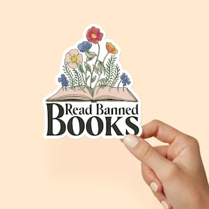 Read Banned Books Sticker, Reader sticker, library sticker, Cute Kindle Covers, Book Nerd Sticker, Kindle Decal