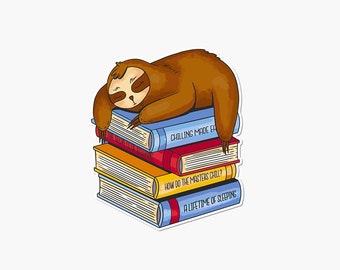 Sleeping Sloth Sticker, Sleeping Sloth Vinyl Decal, Die cut sticker