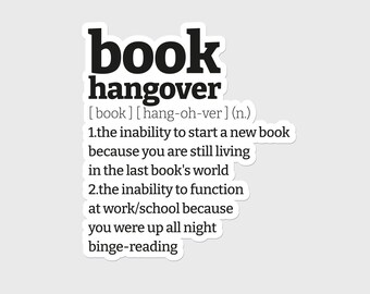 Book Hangover Kindle Sticker for Book Obsessed, Cute Kindle Covers, Definition Sticker, Funny Quote, Book Nerd Sticker, Kindle Decal
