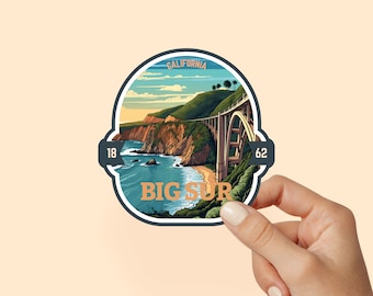 Big Sur Sticker, California Sticker, Outdoor Sticker, National Park Explorer Laptop Sticker, Hydroflask Water-Resistant Vinyl Sticker