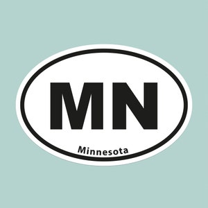 Minnesota State Oval Bumper Sticker Laptop Water Bottle Vinyl America USA