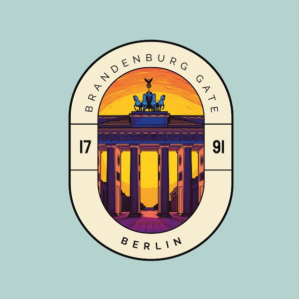 Brandenburg Gate Berlin Sticker Travel Sticker Laptop Decal Travel Gift for Best friend Bella Landmark Series