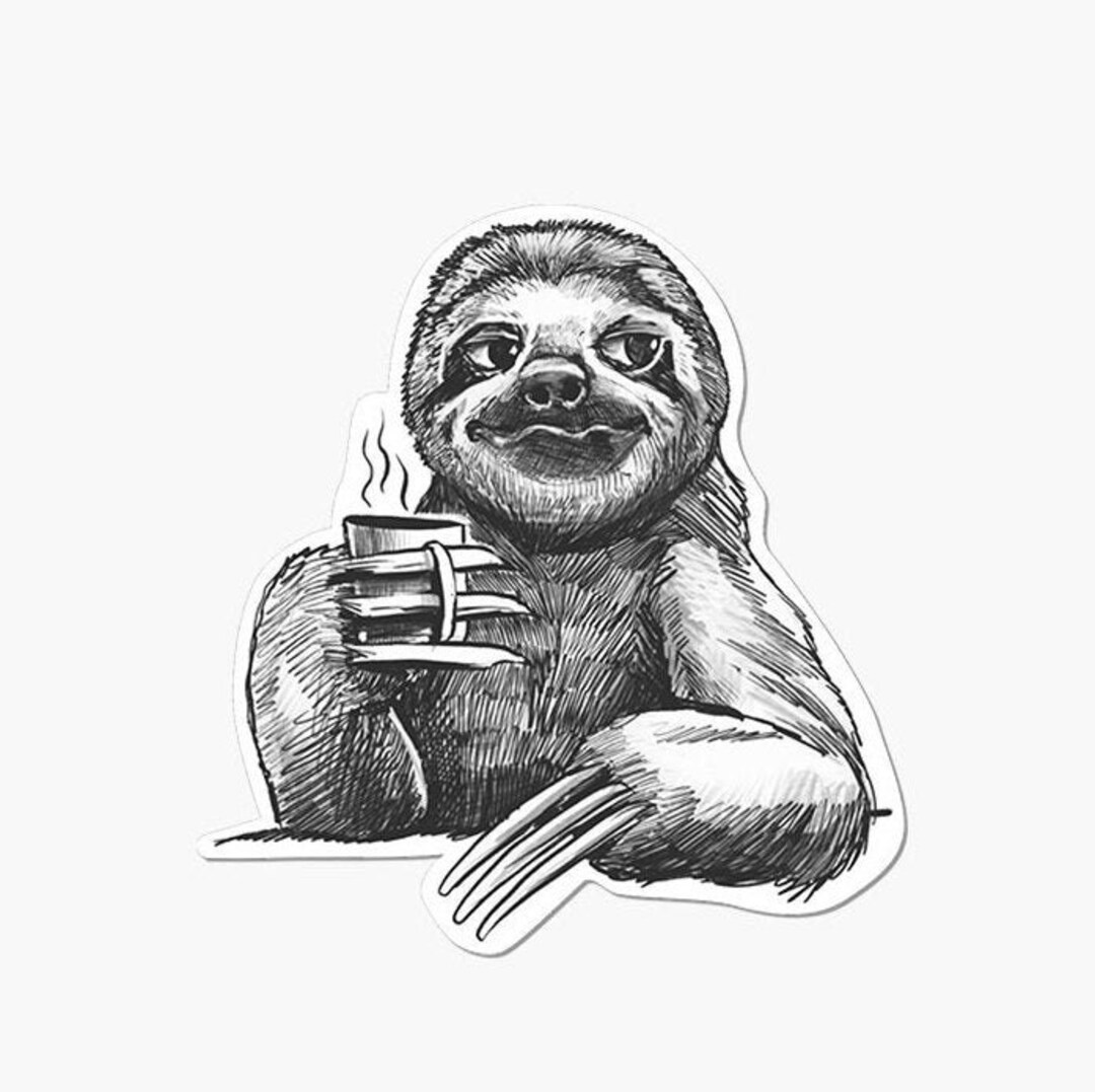 Funny Sloth Sticker, Cute Funny Sticker, Die Cut Sticker, Waterproof - Etsy
