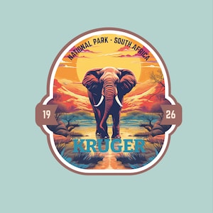 Kruger South Africa Sticker Travel Journal Sticker Cute Luggage National Park Explorer Laptop Sticker